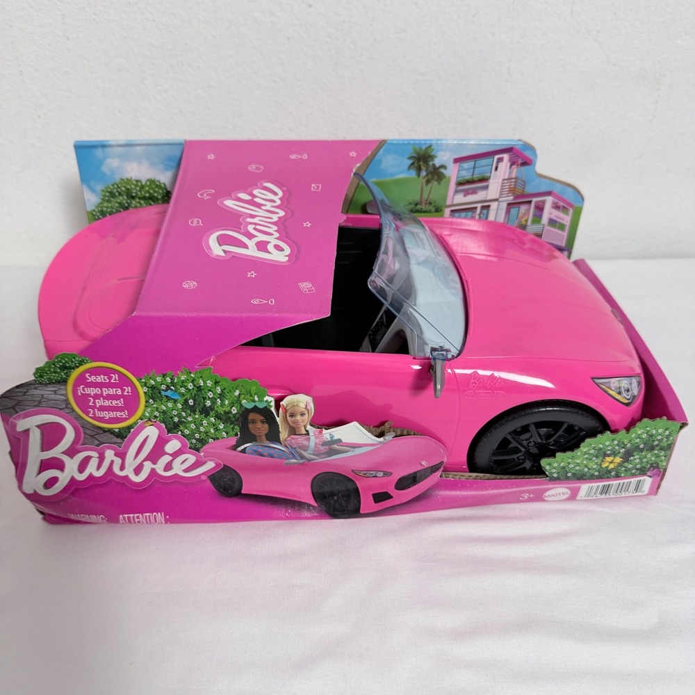 Mattel Barbie Convertible Toy Vehicle Pink 2-Seater Car HBT92